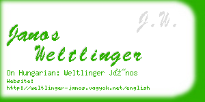 janos weltlinger business card